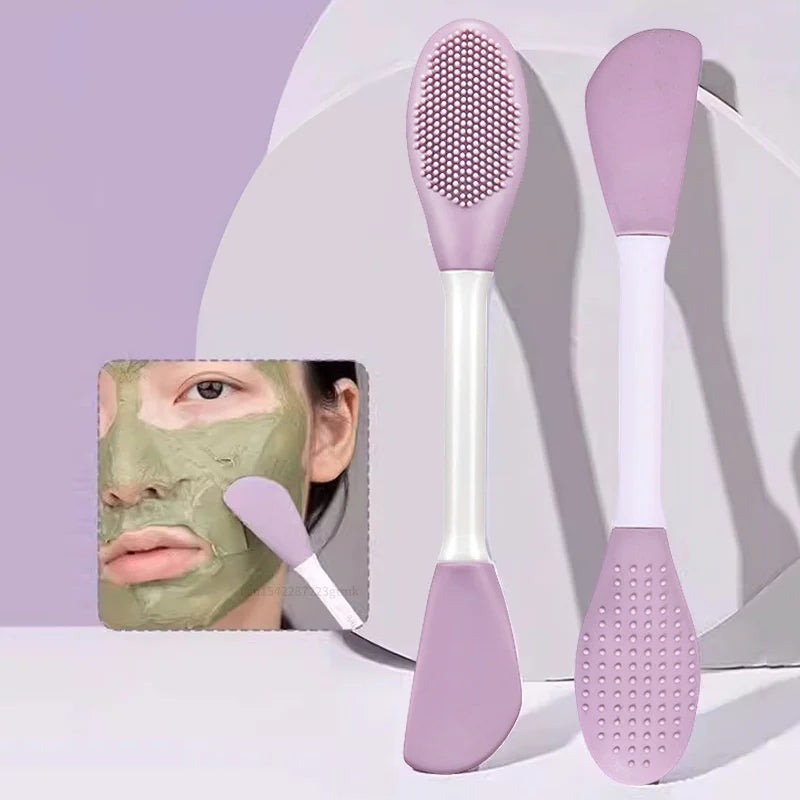 Double Head Silicone Facial Mask Brush & Massage Tool Facial Mask Brush Qme