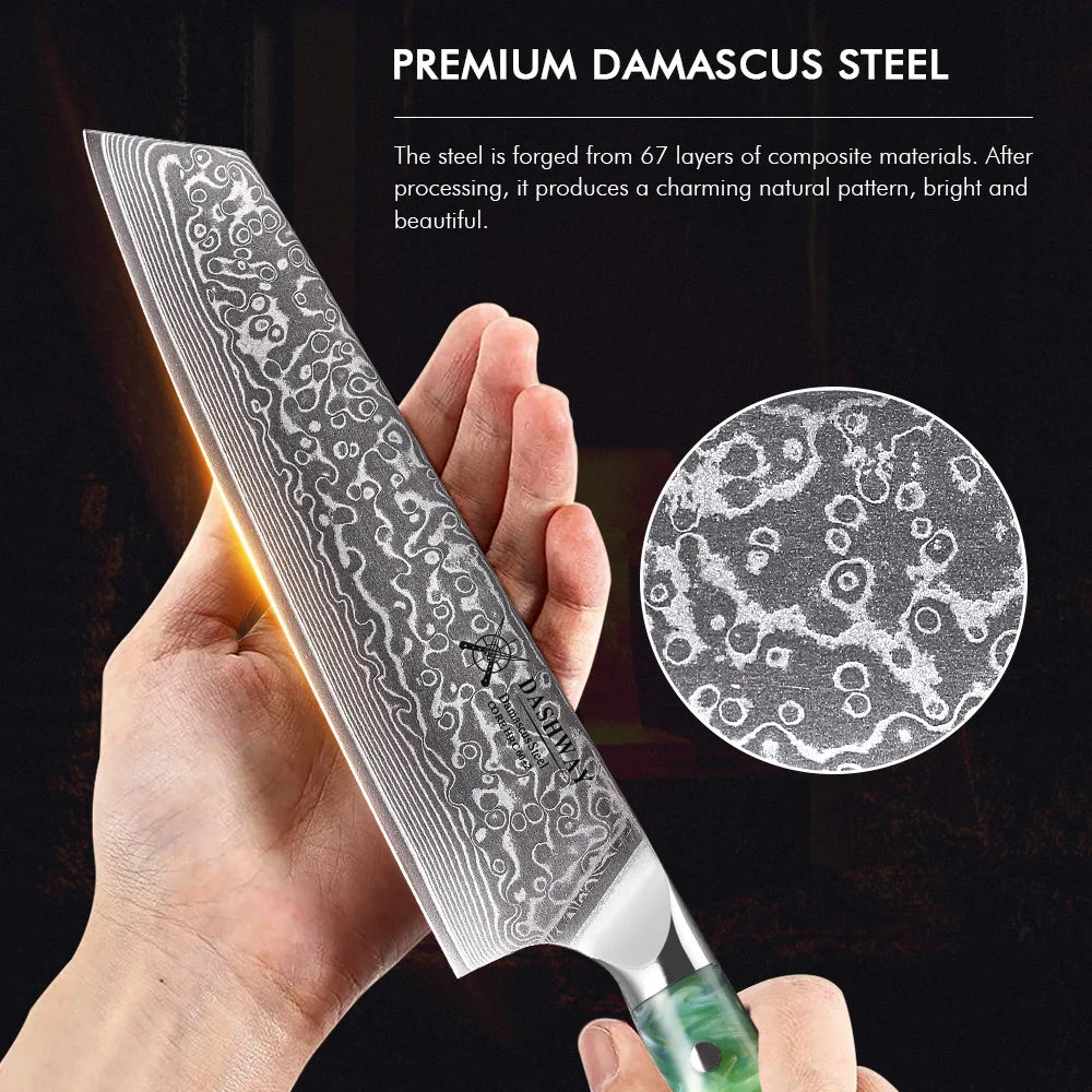 DASHWAY 8.5" Kiritsuke Chef Knife – 67-Layer Damascus Steel Damascus Chef Knife Qst