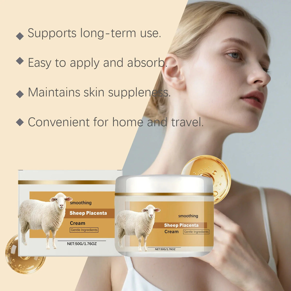 Hydrolyzed Sheep Placenta Firming & Lifting Face Cream | Qme Anti-Aging Face Cream Qme
