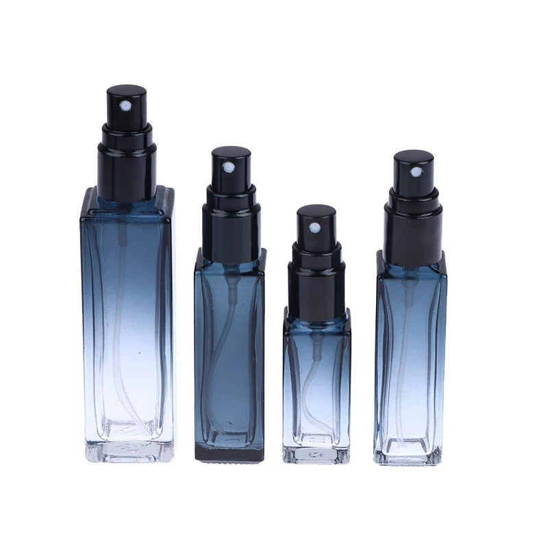 Gradient Blue Glass Perfume Atomizer Spray Bottle | Travel Size Perfume Spray Atomizer Qme