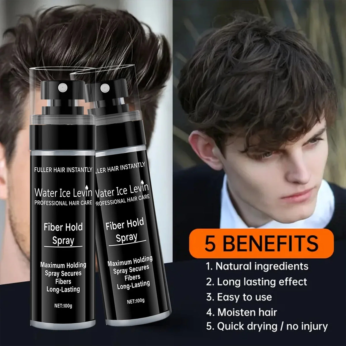 Fiber Hair Spray – Long-Lasting Volume & Texture, All Hair Types Hair Fiber Spray Qme