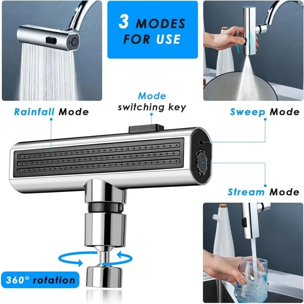 720° Swivel Waterfall Faucet Sprayer Head Filter Diffuser Faucet Diffuser Adapter Qme