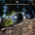Large Square Polarized Sunglasses – Fishing, Outdoor & Driving Polarized Sunglasses Qme Red