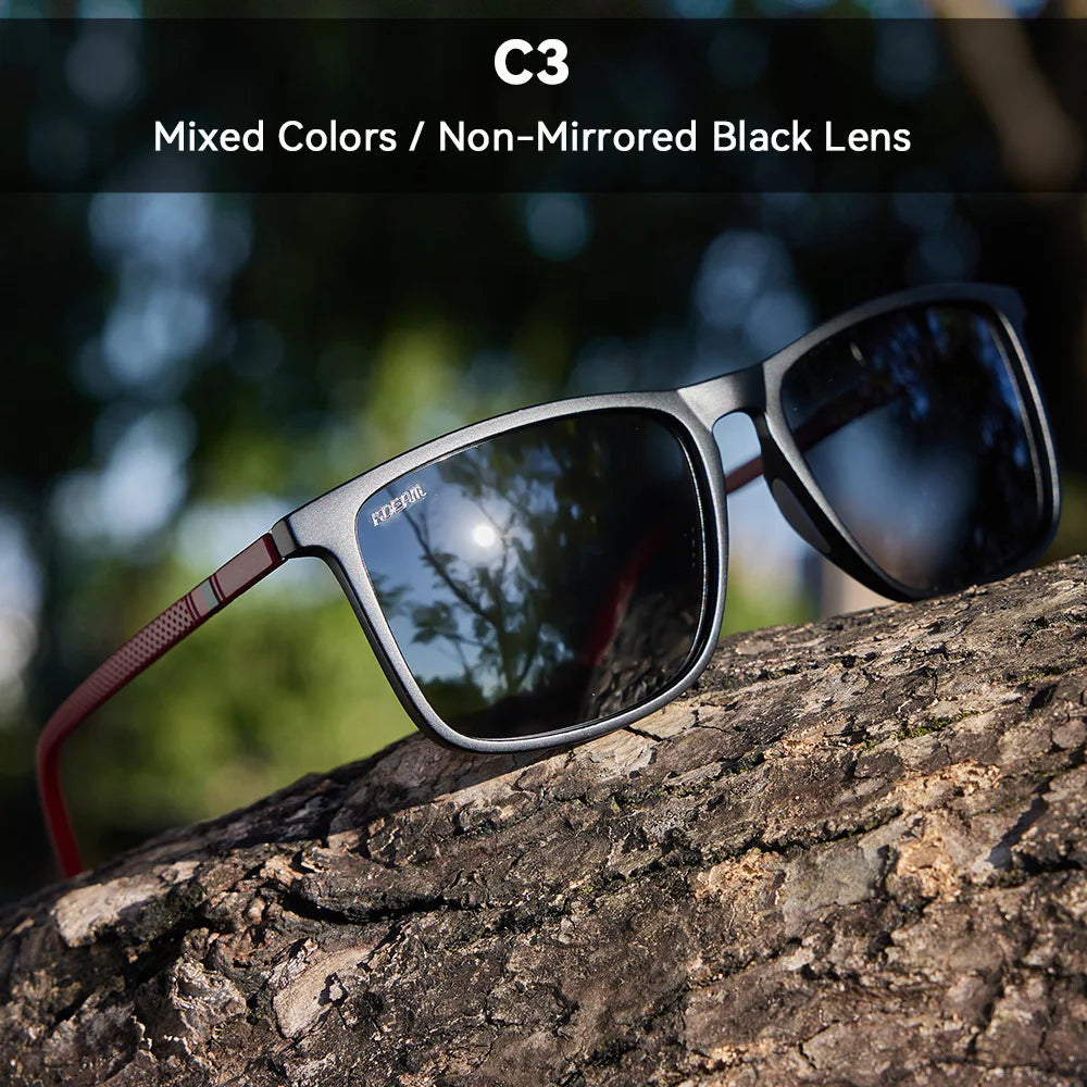 Large Square Polarized Sunglasses – Fishing, Outdoor & Driving Polarized Sunglasses Qme Red