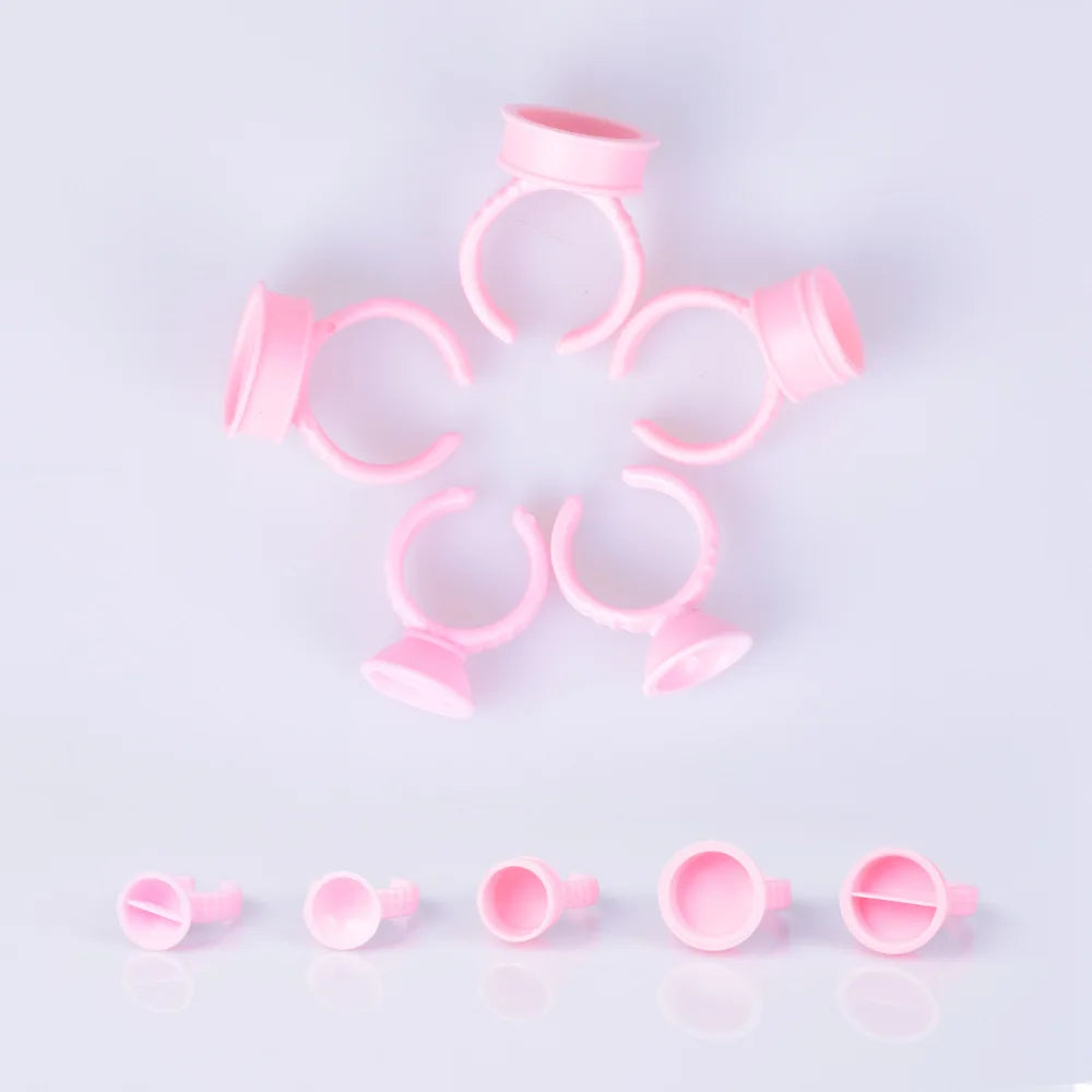 Disposable Lash Glue Ring Holders 100 Pcs | Eyelash Extension Lash Extension Tool Qme