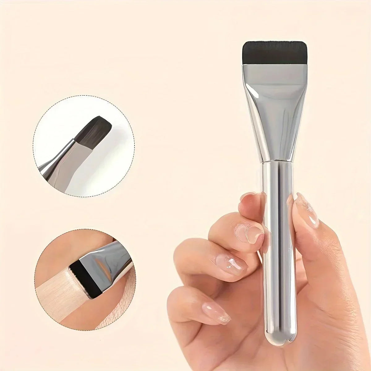 Flat Foundation Brush Set 5pcs – Korean Makeup Spatula Foundation Brush Set Qme