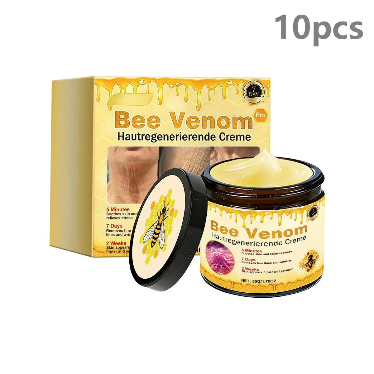 Bee Venom Face Cream – Firming, Lifting & Moisturizing 50g Facial Moisturizer Cream Qst 10pcs
