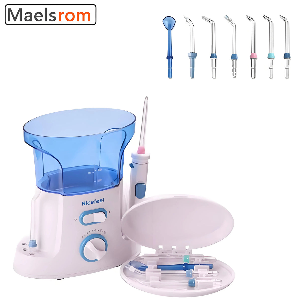 Nicefeel 600ML Water Flosser – 10 Modes, 7 Nozzles, IPX4 Oral Irrigator Qst
