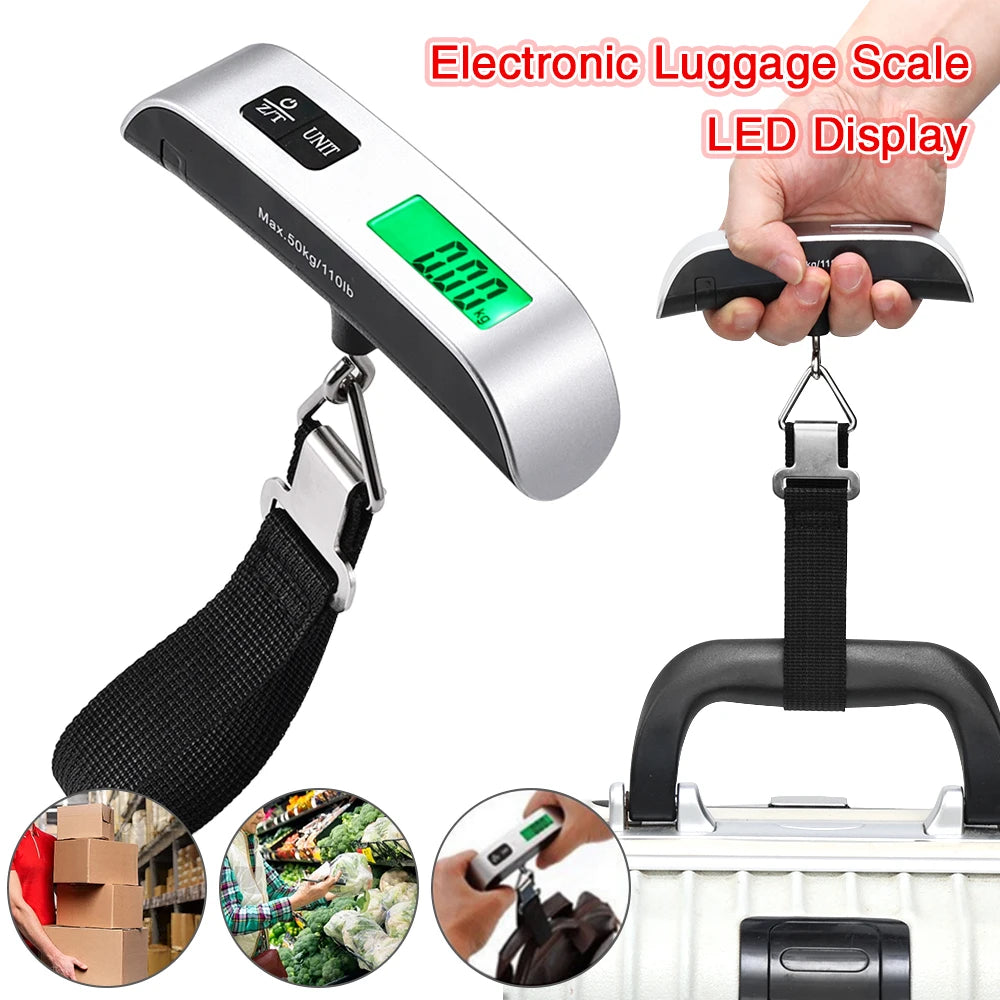Portable Digital Luggage Scale 110lb/50kg – LCD Hanging Scale Digital Luggage Scale Qst