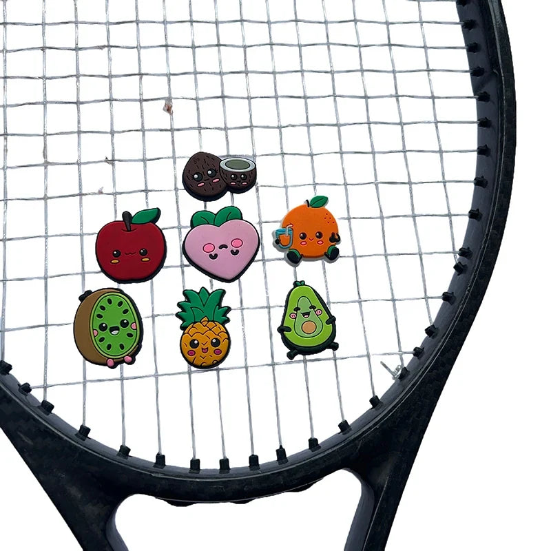 Cartoon Fruit Tennis Vibration Dampeners – 8-Pack Silicone Tennis Dampener Qme