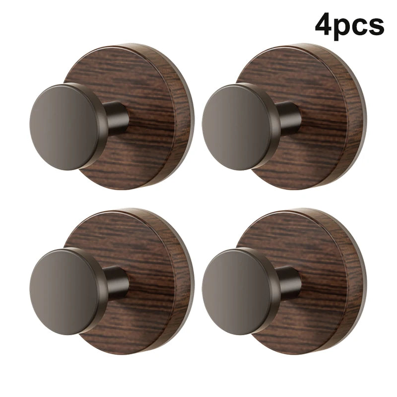 Walnut Grain Suction Cup Hook – No-Drill Wall Hanger Wall Suction Hook Qst 4pcs