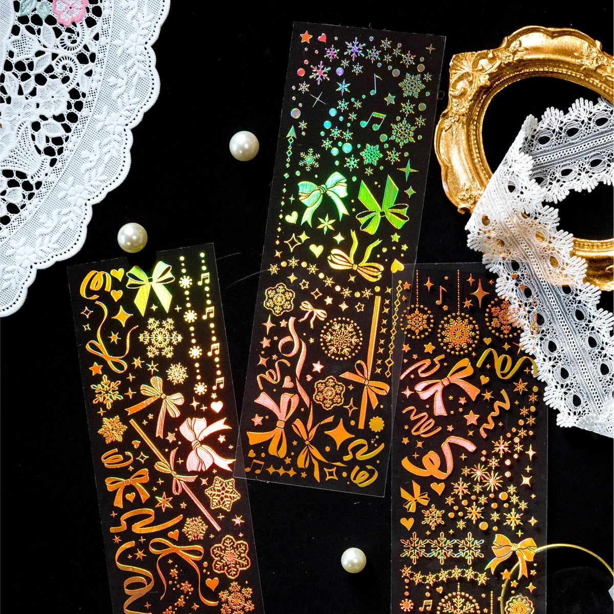 Waterproof Glitter Laser Cartoon Dot Stickers – 3 Pack | DIY Craft Decorative Stickers Qme