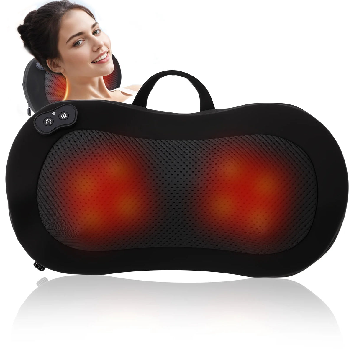 LEERCON Cordless Shiatsu Back & Neck Massager with Heat Shiatsu Massage Pillow Qst black United States