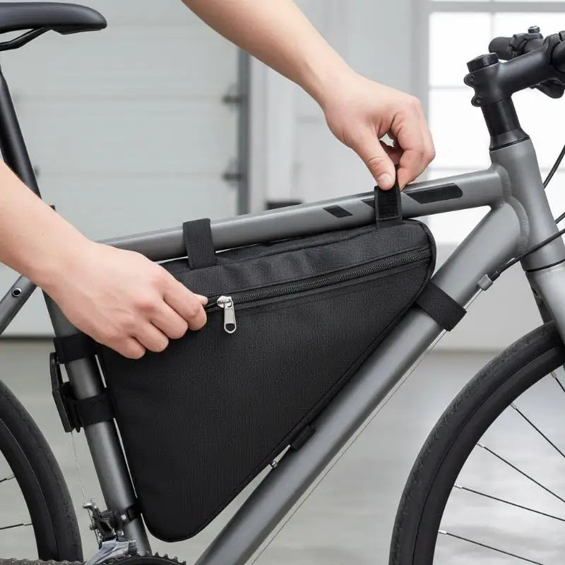 Bicycle Triangle Frame Bag – Durable Cycling Front Tube Pouch Cycling Frame Bag Qme