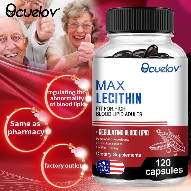 Lecithin 1200mg Capsules – Sunflower, Vegan, Non-GMO Lecithin Supplement Qst