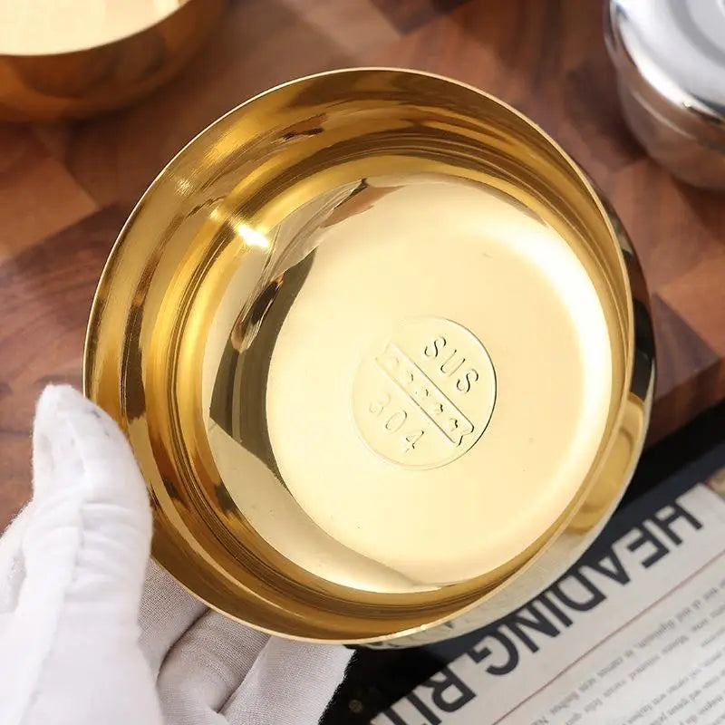 Korean Stainless Steel Rice Bowl with Lid – Child-Safe Stainless Steel Bowl Qst