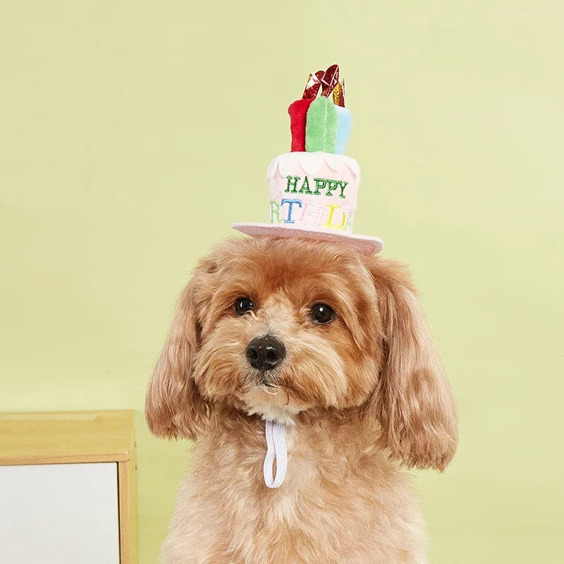 Adjustable Birthday Cake Hat for Dogs & Cats | Cute Pet Cap Pet Birthday Hat Qme