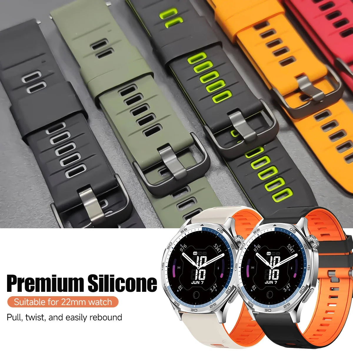 Silicone Sport Strap for OnePlus Watch 3/2/2R – 10 Colors Silicone Watch Strap Qme