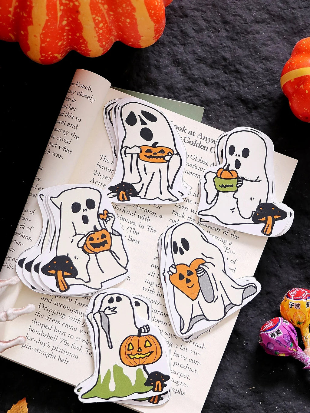 Halloween Lollipop Cards 30-Pack – 5 Ghost Designs for Kids Halloween Party Favors Qme 30Pcs Other Other