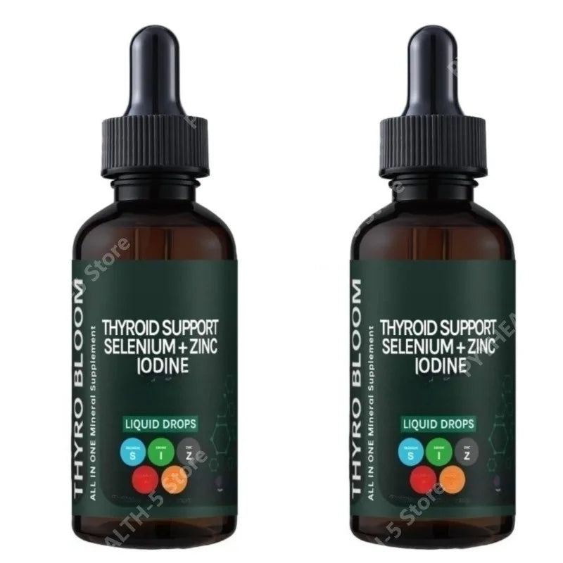 Thyroid Support Liquid Drops – Selenium, Zinc & Iodine 60mL Liquid Supplement Drops Qst 120 ml(Pack of 2)