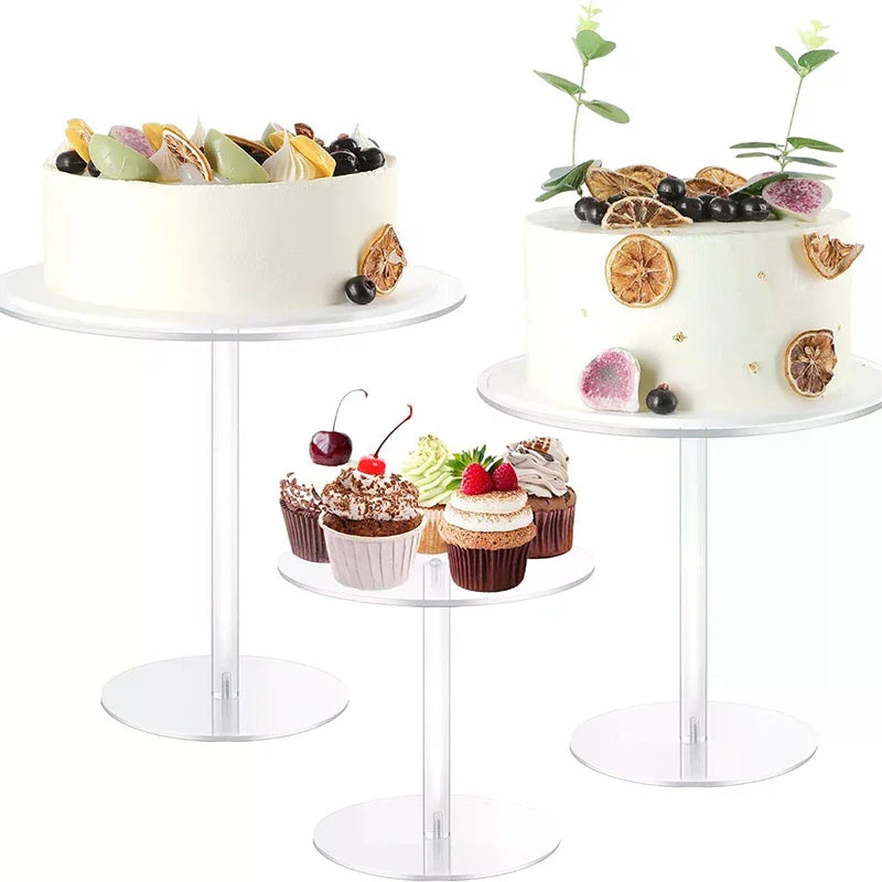 Transparent Acrylic Round Cake Stand – Cupcake Dessert Display Acrylic Cake Stand Qme