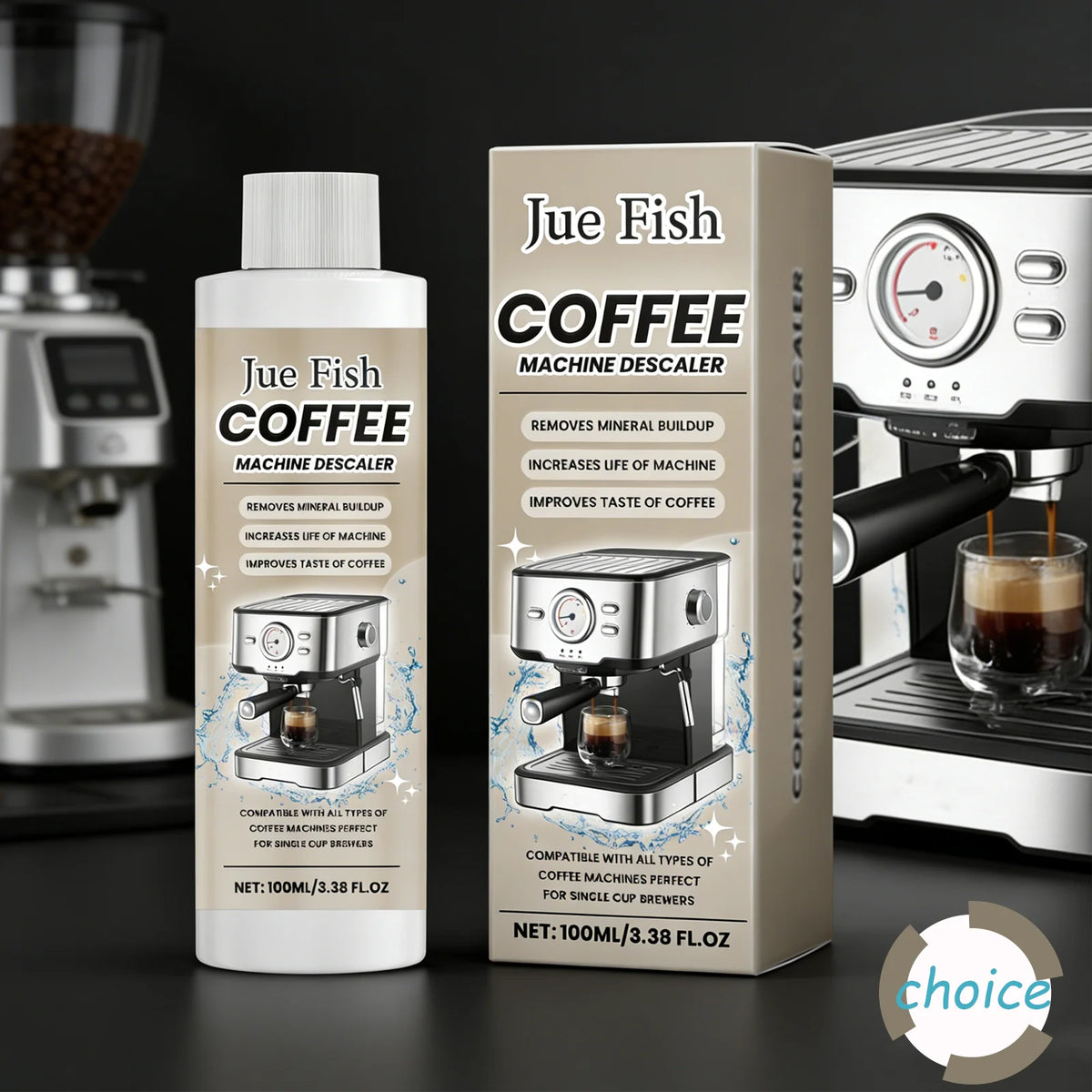 Coffee Maker Cleaner & Descaler Liquid – Jue Fish 100/200ml Coffee Machine Descaler Qst
