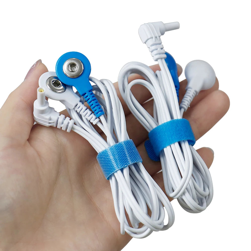 TENS EMS Electrode Lead Wires – Silver Fiber Massage Cables Electrode Lead Wire Qst