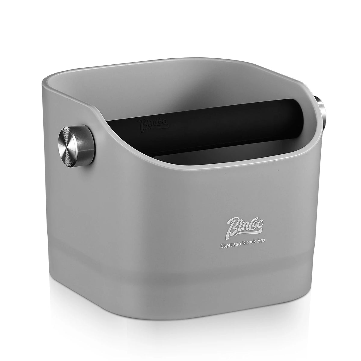 Bincoo Espresso Knock Box – Anti-Slip Coffee Grounds Dump Bin Espresso Knock Box Qst grey