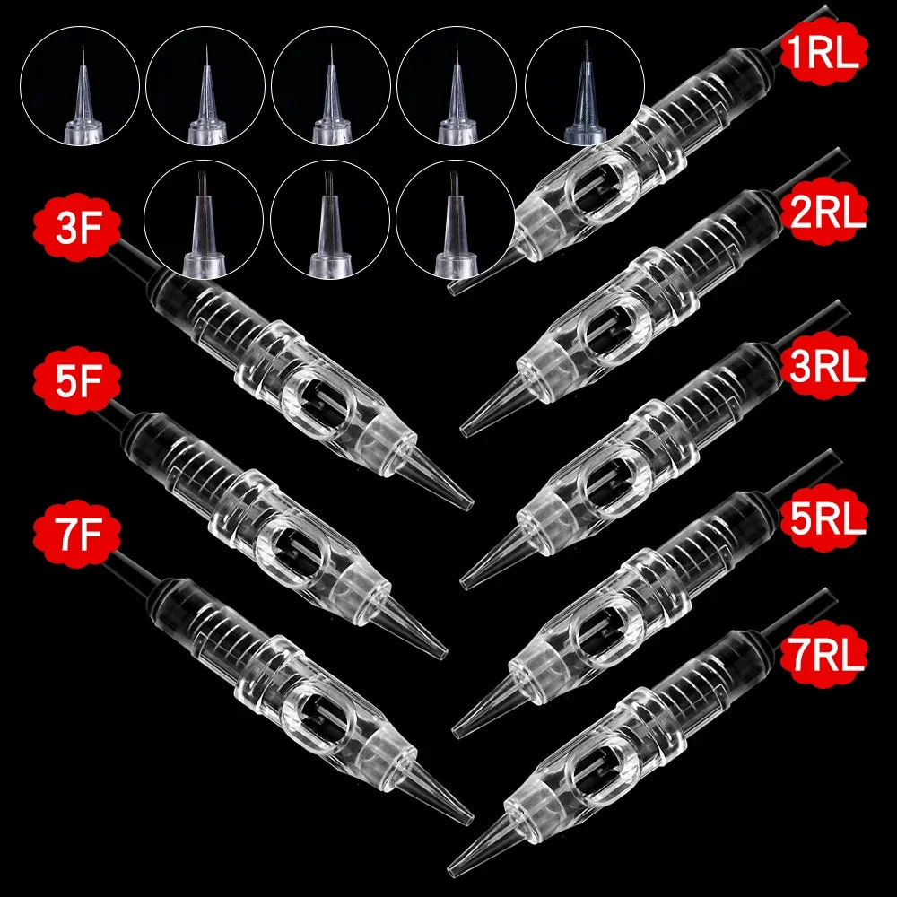 Raiuleko Disposable Cartridge Tattoo Needles 1RL–7RL PMU Pen Tattoo Needle Cartridges Qst