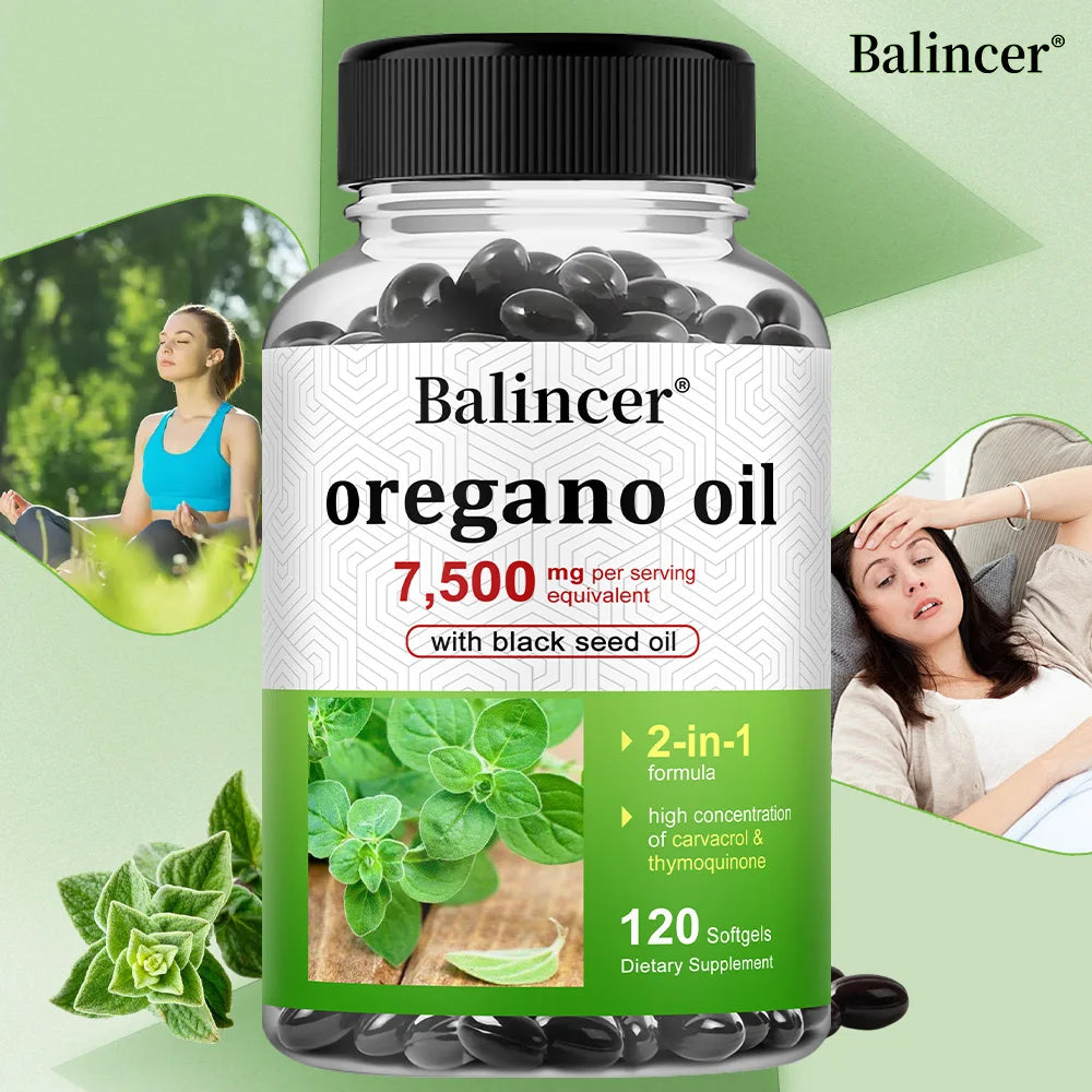 Oregano & Black Seed Oil Capsules – Immune & Digestive Support Herbal Oil Capsules Qst