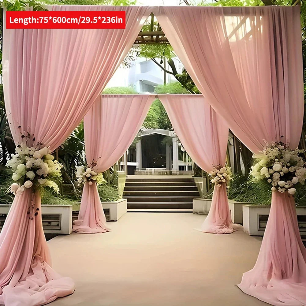 Wedding Mesh Arch Backdrop Curtain – Outdoor Party Decoration Wedding Arch Backdrop Qme