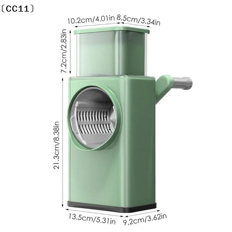 Multifunction Vegetable Cutter Hand Crank – Stainless Steel Blades Vegetable Cutter Qme