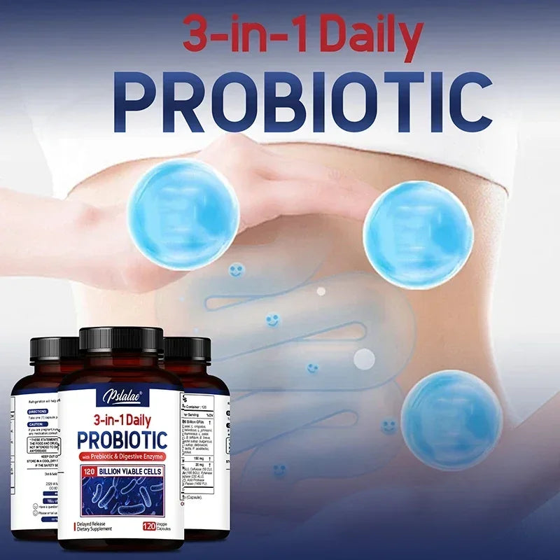 Probiotics Prebiotics & Digestive Enzymes – 120B CFU 32 Strains Probiotic Supplement Qst