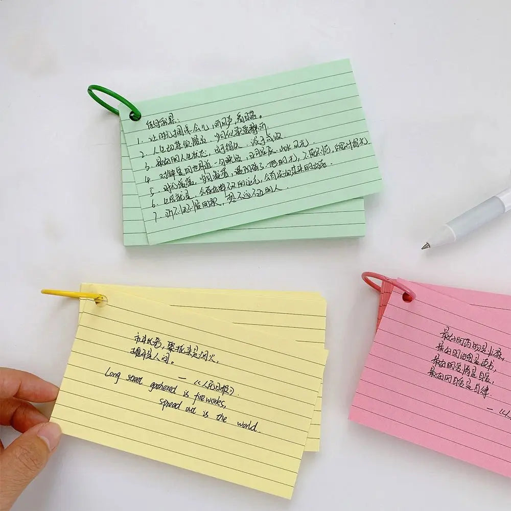 Loose-Leaf Lined Index Flash Cards – Binder Memo Book Lined Index Flash Cards Qme
