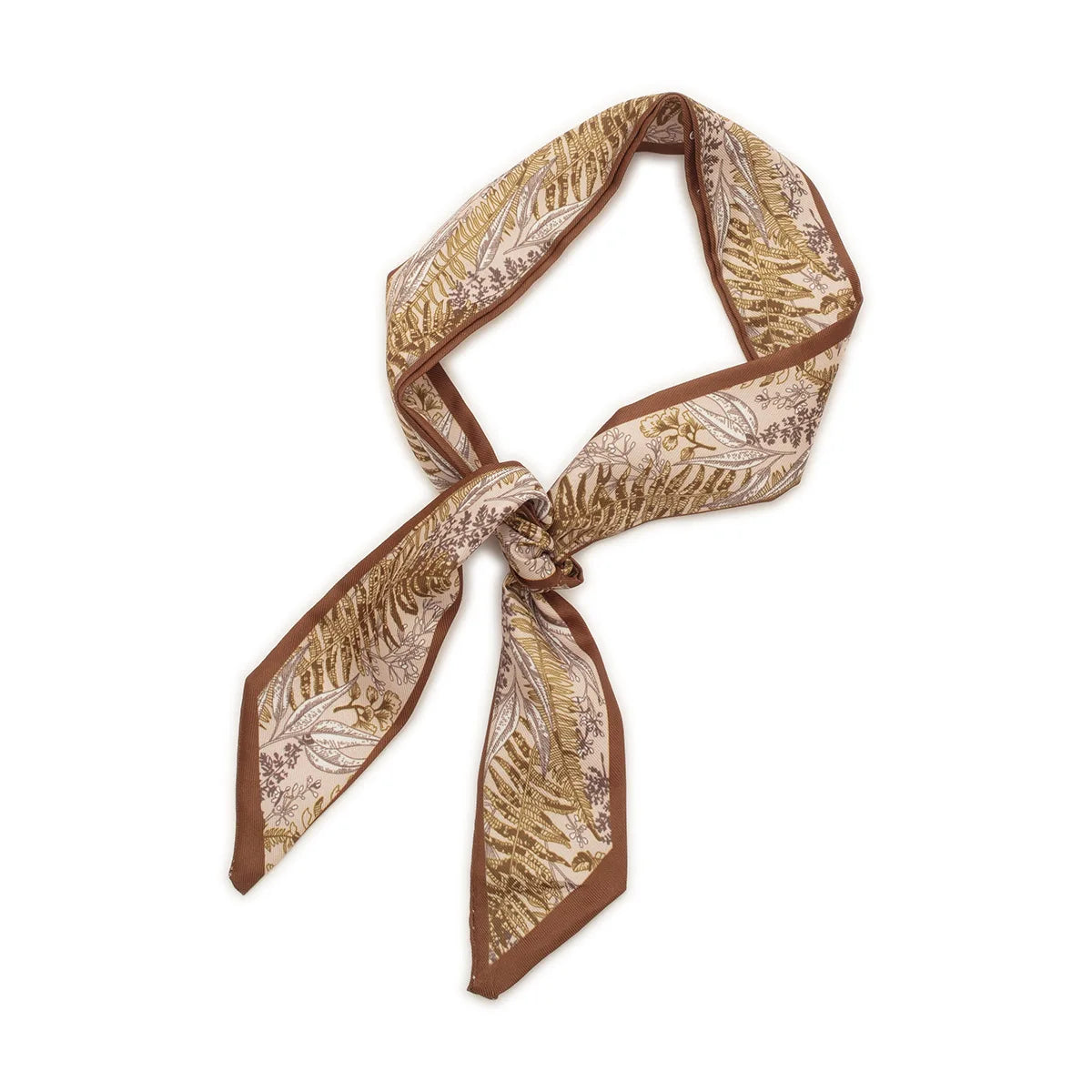Women's Skinny Ribbon Scarf – Printed Polyester Hair Tie & Headscarf Ribbon Hair Scarf Qme Ivory