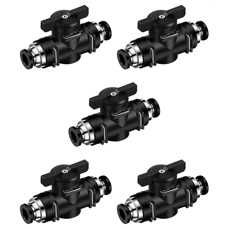 Pneumatic Ball Valve Push-Connect Fitting 10mm Air Flow Control Pneumatic Ball Valve Qme