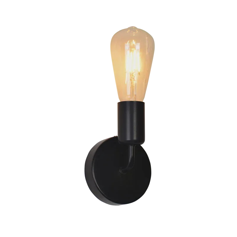 E27 Nordic Black Iron Wall Lamp – Indoor Wall Sconce Light Wall Sconce Lamp Qme