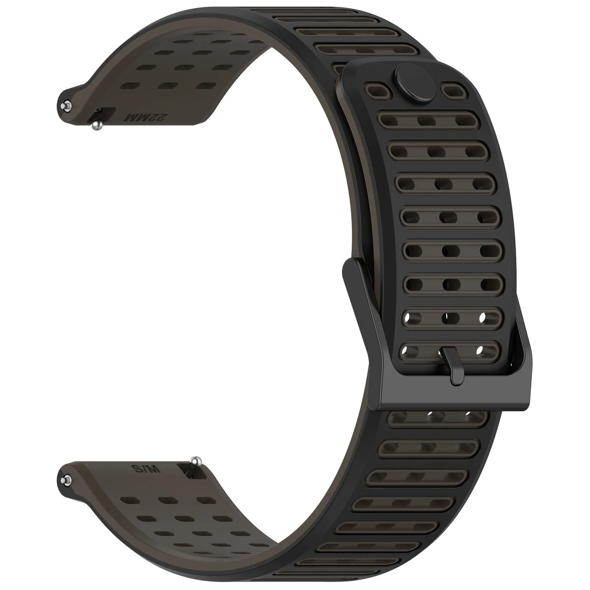 Two-Tone Silicone Strap for Suunto Vertical, RACE & Honor GS3 Silicone Watch Band Qme Gray Black 22mm Universal band