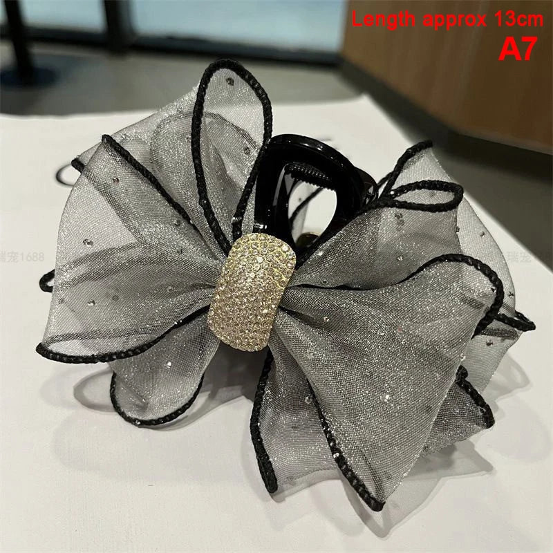 Large Butterfly Mesh Shark Hair Clip – Retro Women's Accessory Hair Shark Clip Qst A7