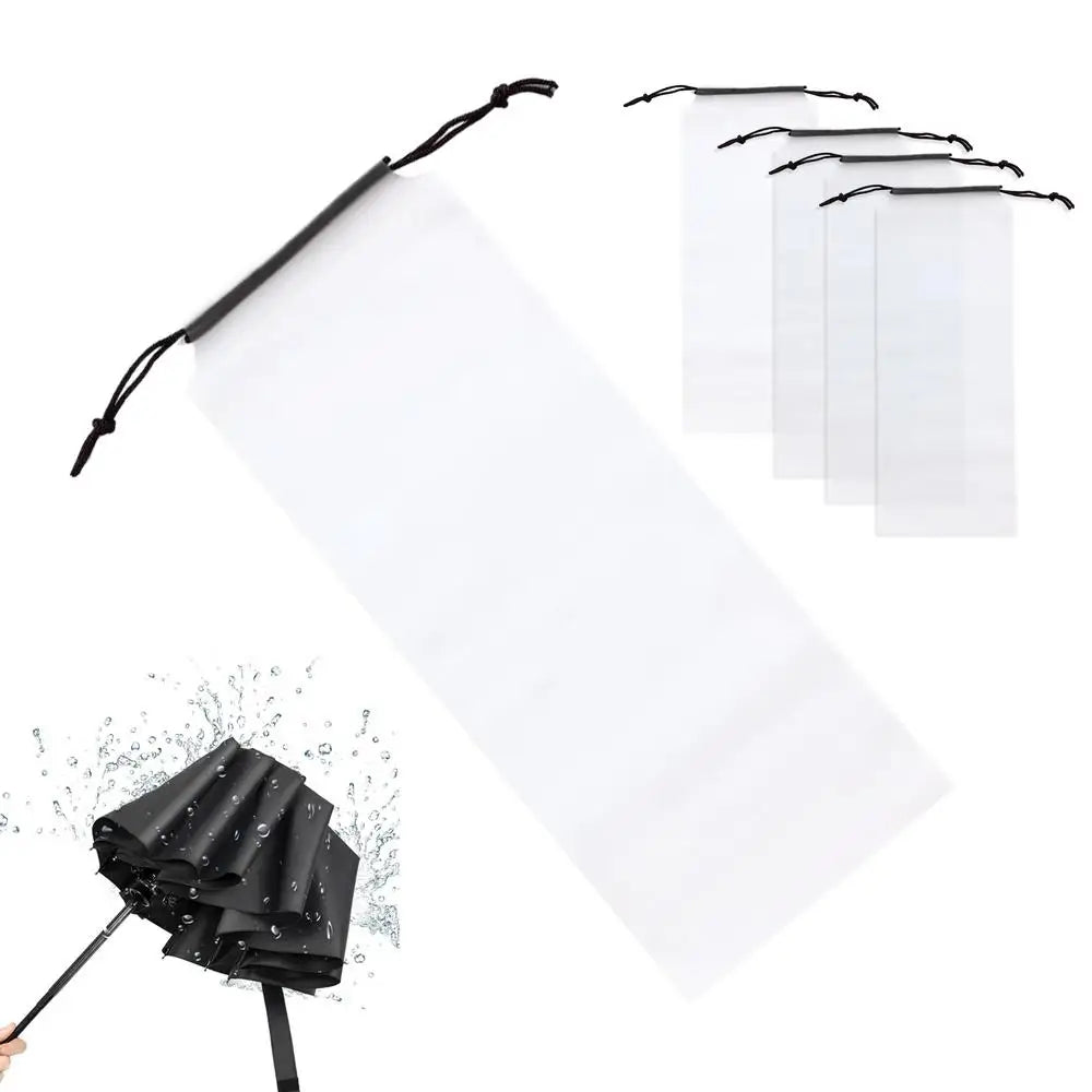 Foldable Waterproof Umbrella Bags with Drawstring – 5 or 10 Pack Umbrella Storage Bag Qme 5pcs CN