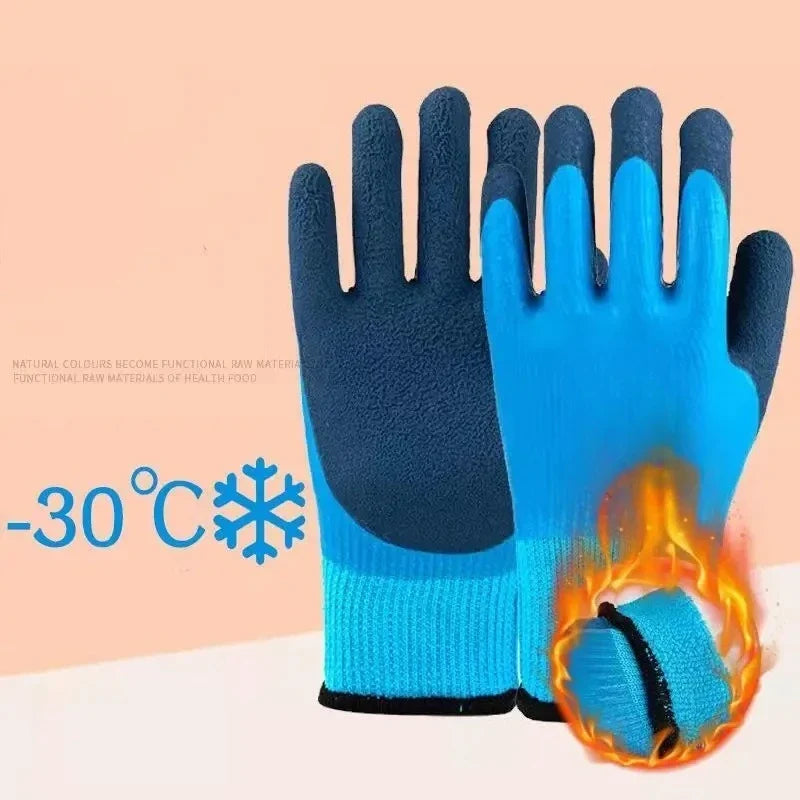 2 Pairs Winter Fishing Gloves Fleece Lined Thickened Warm Winter Fishing Gloves Qme