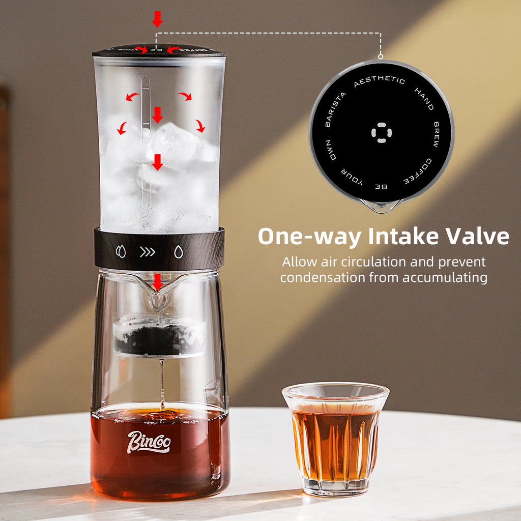 Bincoo 450ml Glass Ice Drip Cold Brew Coffee Pot Maker Cold Brew Coffee Maker Qst