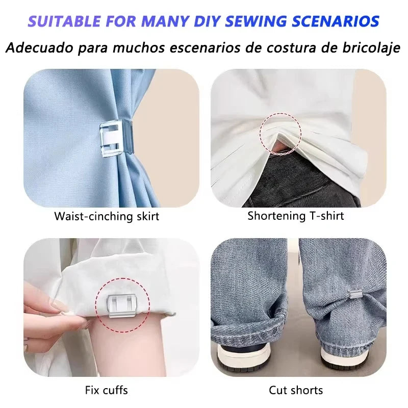 Invisible Pants Hem Shortening Clips – No-Sew Quick Fix 4 Pack Hem Shortening Clips Qme