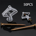 Hollow Wall Anchors Butterfly Expansion Screws Drywall 50pc Wall Anchors & Screws Qme 50 set