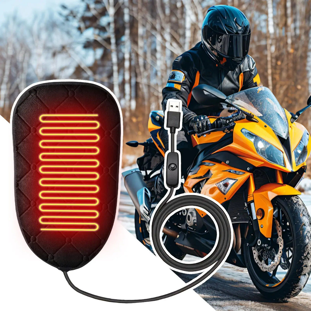 Motorcycle Seat Heating Cushion – Warm Pad for Scooter & ATV Motorcycle Seat Cushion Qme