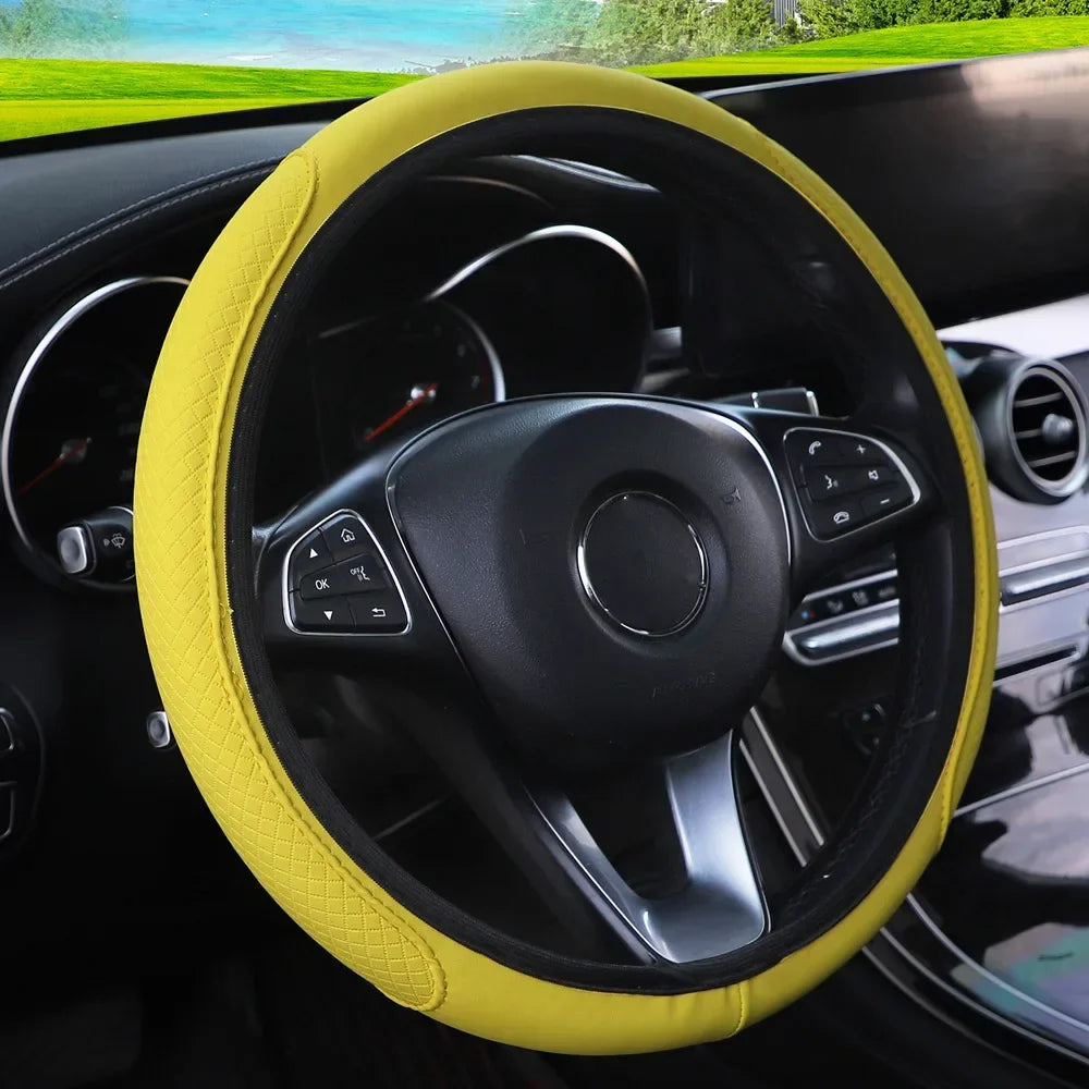 Braided Steering Wheel Cover – 7 Colors | Car Accessories Steering Wheel Cover Qme