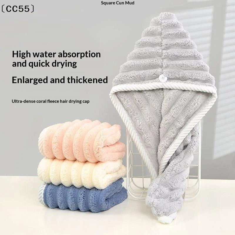 Women's Quick Dry Hair Towel Cap – Super Absorbent Wrap Hair Towel Cap Qst