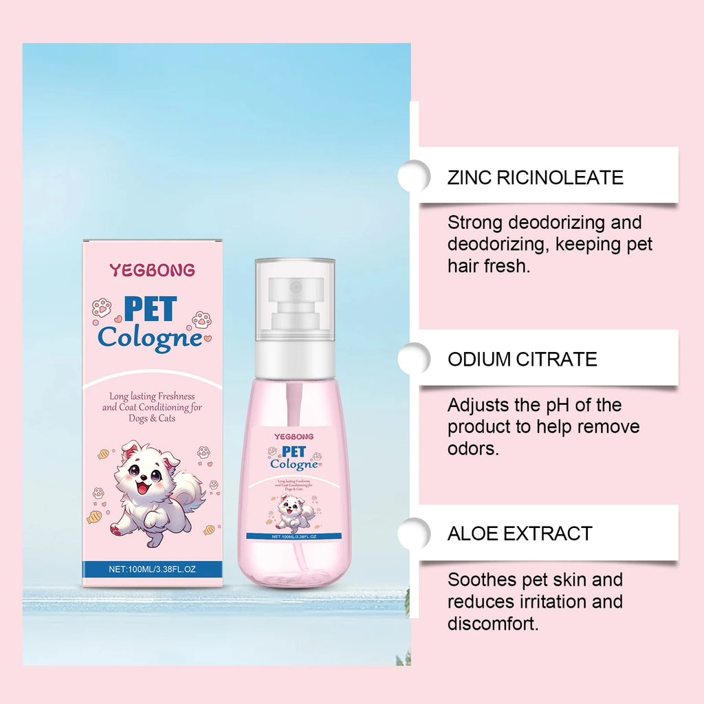 YEGBONG Dog Cologne Spray – Baby Powder Scent & Odor Control Pet Grooming Spray Qst