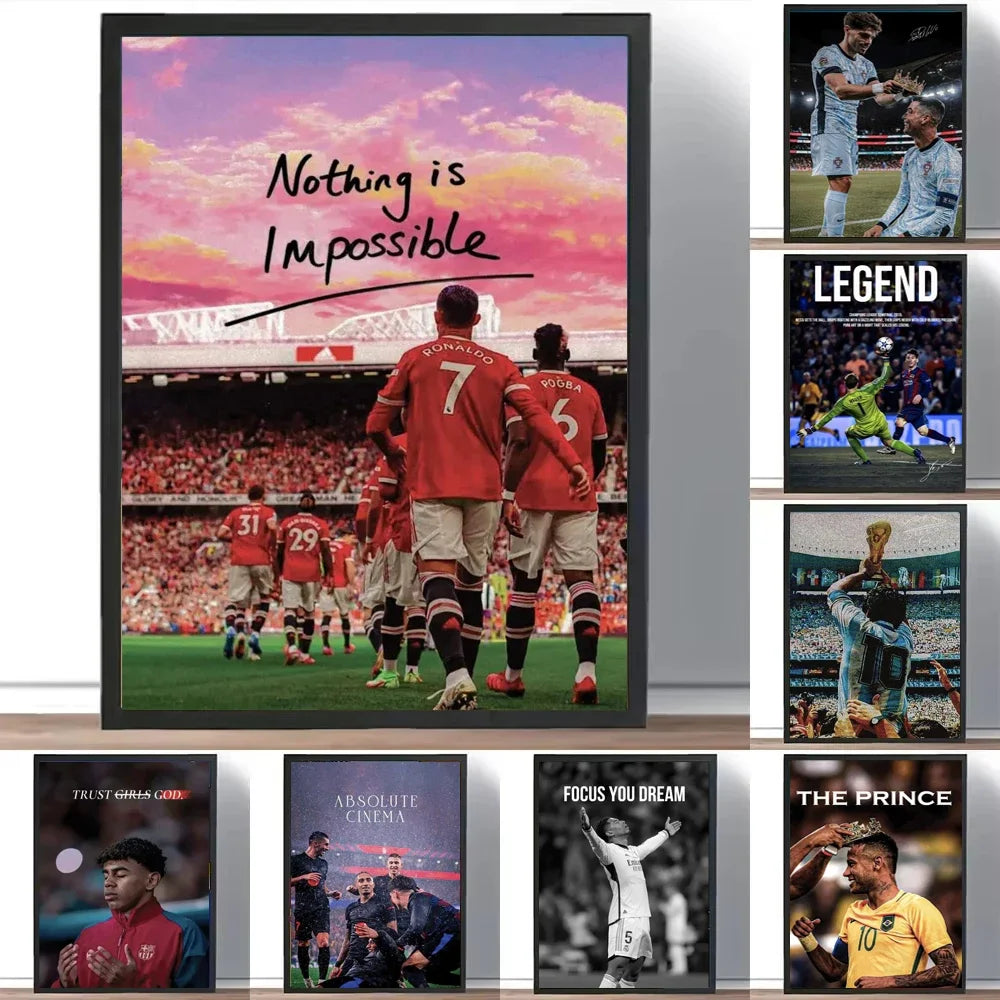 Football Canvas Wall Art – Motivational Quotes Gym & Office Canvas Wall Art Qst
