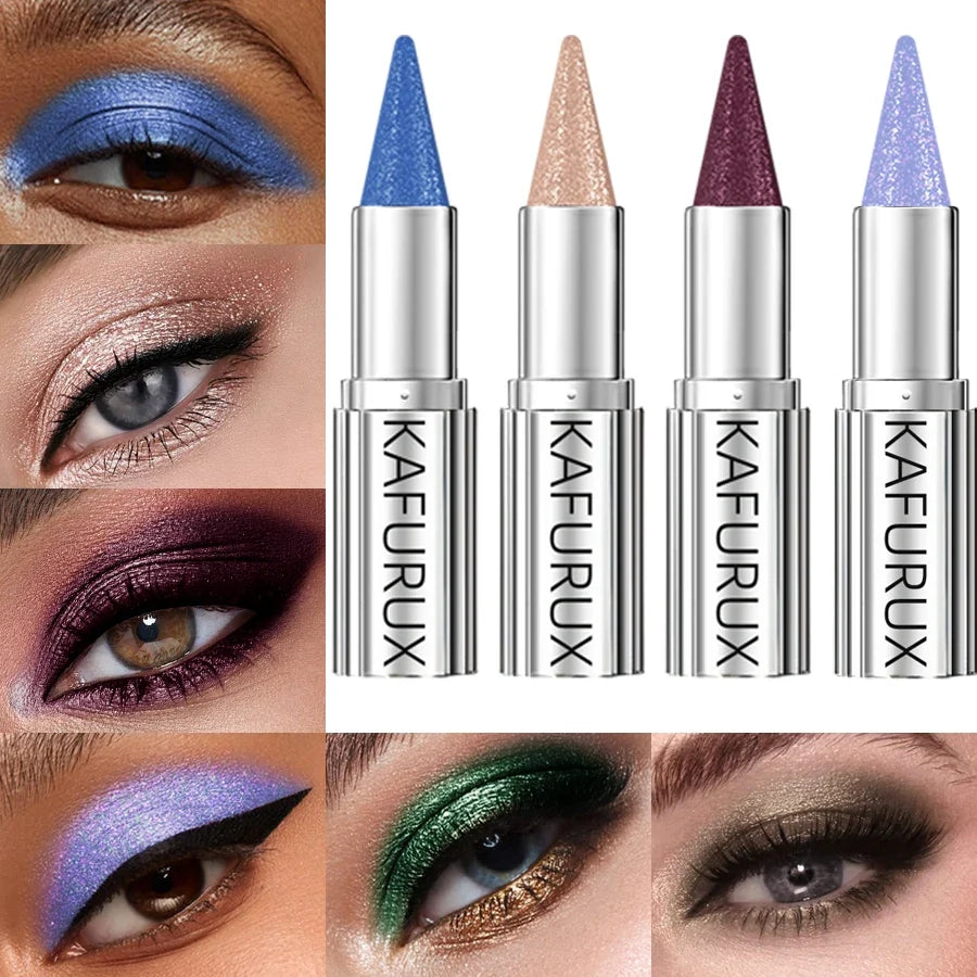 12-Color Metallic Glitter Eyeshadow Pencil – Long-Lasting Liner Eyeshadow Pencil Qme